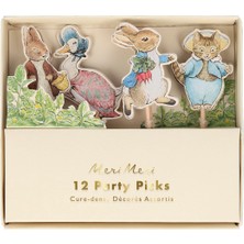 Meri Meri - Peter Rabbit & Friends Party Picks - Peter Rabbit & Friends Parti Çubukları - 12'li