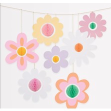 Meri Meri - Groovy Flower Hanging Decorations - Çiçekler Asılan Dekorlar (7'Li)