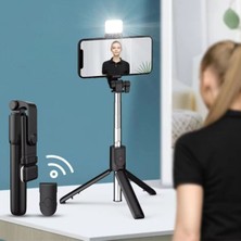 Feyzal Kendiliğinden LED Işıklı Kumandalı Uzayabilen Selfie Çubuğu,masa Üstü Tripod