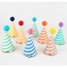 Meri Meri - Stripe Party Hats - Çizgili Parti Şapkaları (8'li)