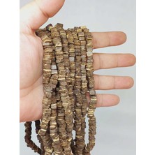 Yaşam Tohumu Hindistan Cevizi Kabuğu Ahşap Dizi Yassı Kare Kesim 3.5*5mm (53064)