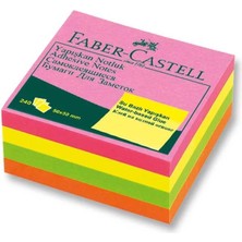 Faber-Castell Faber Castell Yapışkan Notluk 50X50MM Karışık Fosforlu Renkli