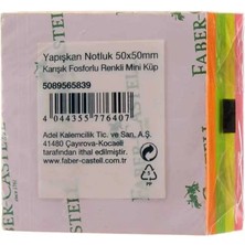 Faber-Castell Faber Castell Yapışkan Notluk 50X50MM Karışık Fosforlu Renkli