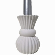 El Yapımı Boğumlu Alçı Şamdan Mumluk (Ham, Boyasız)