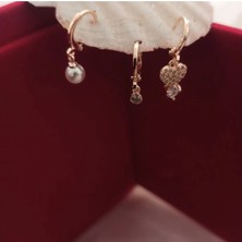 Kadın Gold 3lü Kartaneleri Küpe
