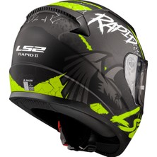 Ls2 Rapıd 2 Raven Kapalı Mat Siyah-Gri-Neon Sarı Kask