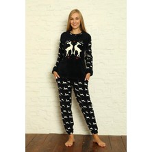 Büyük Beden Kadın Polar Peluş Pijama Takımı