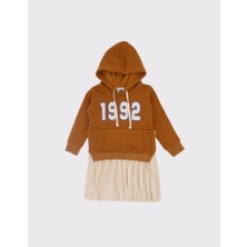 RG Brand Kız Çocuk Kapüşonlu Sweat ve Etek Detaylı Elbise_RG1499