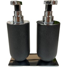 System İkili Sıvı Sabunluk Siyah Krom