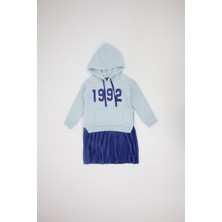 RG Brand Kız Çocuk Kapüşonlu Sweat ve Etek Detaylı Elbise_RG1499