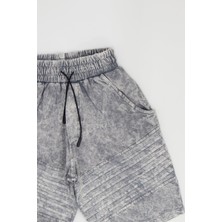 RG Brand Çocuk Yıkamalı Desenli Kısa Şort