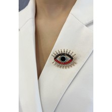 Modex Renkli Taşlı Göz Broş (Ölçü:3 Cm)