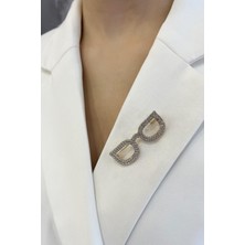 Modex Taş Detaylı Gözlük Broş (4cm)
