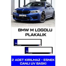 Bmw M Oto Plakalık Isimli Kişiye Özel Kırılmaz Siyah UV Kabartmalı 2 Adet Takmatik