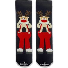 Carnaval Socks Havlu Geyik Desenli Renkli Spor Çorap
