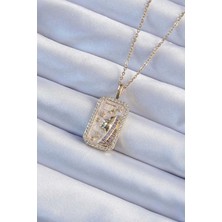 Clariss 316L Çelik Zincir Altın Renk Zirkon Taşlı Yüz Figürlü Tarot Kolye