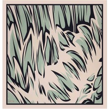 Bursa İpek Su Yeşil Nilsu Desen Twill Ipek Eşarp