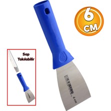 Badem10 Plastik Saplı Metal Ispatula Macun Spatulası Temizlik Boya Sıva Kazıma Harç Karıştırma Spatula 6 cm