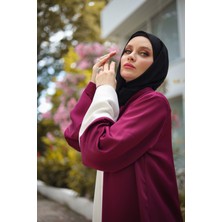 Harika Wear Beyaz Fuşya Renklerinden Abaya
