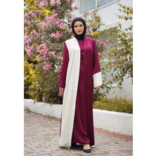 Harika Wear Beyaz Fuşya Renklerinden Abaya