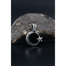 Prestige Gümüş Kolye Ucu 925 Ayar Gümüş Ay Yıldızlı (Ayyıldızlı) Kral Zincir Desenli 901179