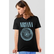 ROCKANDROLL Daire Daire Nirvana Siyah Kadın Tişört