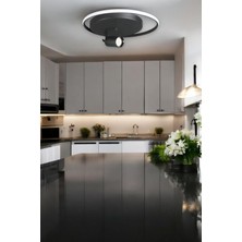 Fer Avize Ufo Modern Tasarım Siyah Renk Beyaz Ledli Cafe - Mutfak - Banyo Spot Ve Şerit Led Avize