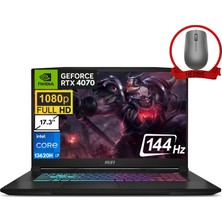 Msı Katana 17 Intel Core I7-13620H 8gb 4tb SSD RTX4070/8GB 17.3'' 144Hz W11P Full Hd Taşınabilir Bilgisayar B13VGK-1030XTR-A68 & Anzar Mouse