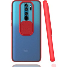 noktaks - Xiaomi Redmi Note 8 Pro - Kılıf Slayt Sürgülü Arkası Buzlu Lensi Kapak - Lila