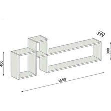 KS Demonte Mobilya Çok Amaçlı Dekoratif Mdf Duvar Rafı