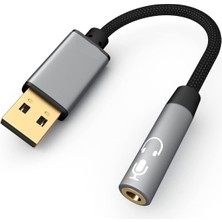Deppo Trend USB To 3.5mm Jack Çevirici Dönüştürücü Kulaklık ve Mikrofon Destekli USB To Aux Dönüştürücü Adaptör