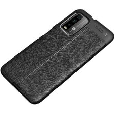 Kilifone - Xiaomi Redmi 9t - Kılıf Deri Görünümlü Auto Focus Karbon Niss Silikon Kapak