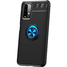 Kilifone - Xiaomi Redmi 9t - Kılıf Yüzüklü Auto Focus Ravel Karbon Silikon Kapak