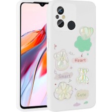 noktaks - Xiaomi Redmi 12C - Kılıf Kabartma Figürlü Parlak Toys Silikon Kapak - Beyaz - T29851