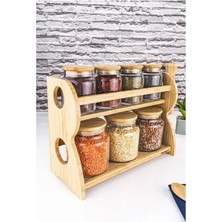 Bambum Tier 8 Parça 2 Katlı Standlı Baharat Seti