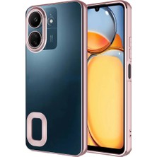 kilifone - Xiaomi Redmi 13C - Kılıf Kamera Korumalı Logo Gösteren Omega Kapak - Rose Gold - T30466