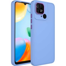kilifone - Xiaomi Redmi 10C - Kılıf Metal Çerçeve ve Buton Tasarımlı Silikon Luna Kapak - Lavendery Gray - T25120