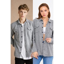 Gri Çift Cep Kapaklı Oduncu Gömlek