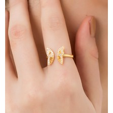 925 Ayar Gümüş Zirkon Taşlı Kelebek Model Yüzük(Özel Kutulu)