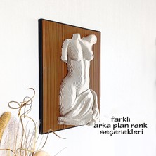 Parabolik Kadın Ön Gövde Heykeli | Ahşap Duvar Sanatı, Turuncu Duvar Sanatı