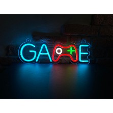 Neonite 'Game' Işıklı Neon Led Dekoratif Duvar Yazısı Tabelası (41x13cm)