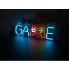 Neonite 'Game' Işıklı Neon Led Dekoratif Duvar Yazısı Tabelası (41x13cm)