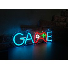 Neonite 'Game' Işıklı Neon Led Dekoratif Duvar Yazısı Tabelası (41x13cm)