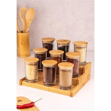 Bambum Tier 10 Parça 3 Katlı Standlı Baharat Seti