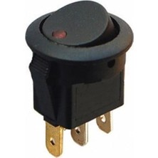 Led Işıklı Yuvarlak Anahtar On/Off Buton 12V/24V