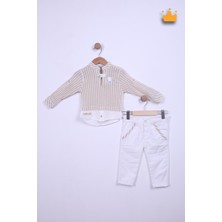 Babyhola Gofre Kumaş Gömlek Pantolon Erkek Çocuk Takım 2126