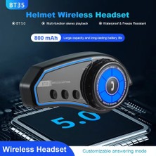 Bilişim Burada Bt35 Kask Kulaklık Bluetooth 5.0 Motosiklet Interkom Su Geçirmez Kablosuz Kulaklık