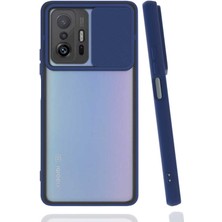 kilifone - Xiaomi Mi 11T 5G - Kılıf Slayt Sürgülü Arkası Buzlu Lensi Kapak - Lacivert - T19685