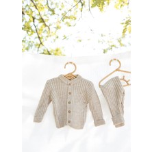 Mia Bambim Triko Bereli Alt Üst Takım Bebek Set Kahverengi