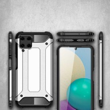 noktaks - Samsung Galaxy M32 - Kılıf Çift Katman Zırh Tank Crash Military Kapak - Mavi